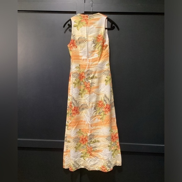 Vintage Tommy Bahama Hawaiian silk floral sleeveless Maxi Midi Dress Sz 2 - Picture 4 of 9